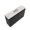 MONDIAZ TURE-DLUX Meuble toilette - 80cm - Urban - EDEN - vasque Glace - position centrale - 1 trou de robinet SW1103123