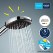 Grohe Vitalio Comfort QuickFix Support pommeau de douche - Ø11cm -3 jets - 8.0l/min - avec support - flexible 175cm - chrome SW1028247