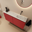 MONDIAZ TURE-DLUX Meuble toilette - 100cm - Fire - EDEN - vasque Opalo - position droite - sans trou de robinet SW1104300