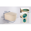 QeramiQ Dely Swirl WC suspendu - 36.5x53cm - à fond creux - sans bride - avec abattant softclose - beige SW1026262
