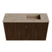 Mondiaz JOYA-DLUX 70cm toiletmeubel - kleur Walnut - Wastafel FAYE positie Rechts 1 kraangat kleur Arena. SW1424318