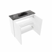 MONDIAZ TURE-DLUX Meuble toilette - 60cm - Talc - EDEN - vasque Lava - position centrale - sans trou de robinet SW1103601