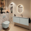 MONDIAZ TURE-DLUX Meuble toilette - 120cm - Greey - EDEN - vasque Glace - position centrale - 1 trou de robinet SW1103353