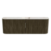 Mondiaz JOYA-DLUX Meuble de salle de bains 123,2cm - arrondi gauche et droite couleur Shadow - Vasque FAYE position Milieu 1 trou de robinet couleur Frappe. SW1422732