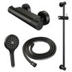 Brauer Black Carving Douchekraan opbouw - glijstang - 1 functie - 2 carving knoppen - handdouche rond 3 standen - mat zwart SW1164573
