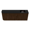 Mondiaz JOYA 111.6cm toiletmeubel - ronding links kleur Walnut - Wastafel FAYE positie Rechts Zonder kraangat kleur Urban. SW1421491