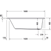 Duravit D-Neo baignoire 160x70x48,5cm 130litre Blanc Brillant SW640451