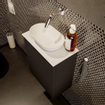 Mondiaz fowy armoire de toilette 40x50x23cm urban matt 0 trous de robinetterie évier : centre 1 porte solid surface avec top mdf couleur évier : blanc SW760855