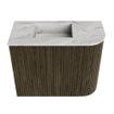 Mondiaz JOYA-DLUX Meuble de salle de bains 51,6cm - arrondi droit couleur Shadow - Vasque FAYE position Gauche 1 trou de robinet couleur Glace. SW1422773