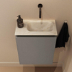 MONDIAZ TURE-DLUX Meuble toilette - 40cm - Smoke - EDEN - vasque Ostra - position droite - sans trou de robinet SW1105153