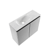 MONDIAZ TURE-DLUX Meuble toilette - 60cm - Plata - EDEN - vasque Opalo - position gauche - sans trou de robinet SW1104473