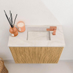 Mondiaz JOYA-DLUX 50cm toiletmeubel - kleur Oak - Wastafel FAYE positie Rechts 1 kraangat kleur Ostra. SW1422172