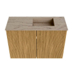 Mondiaz JOYA-DLUX 60cm toiletmeubel - kleur Oak - Wastafel FAYE positie Rechts Zonder kraangat kleur Arena. SW1423841