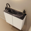 MONDIAZ TURE-DLUX Meuble toilette - 60cm - Talc - EDEN - vasque Lava - position gauche - 1 trou de robinet SW1103618