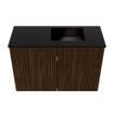 Mondiaz JOYA 60cm toiletmeubel - kleur Walnut - Wastafel FAYE positie Rechts 1 kraangat kleur Urban. SW1421309