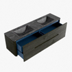 Mondiaz CIRO-DLUX Ensemble de meubles de salle de bains - 170x45x50cm - Plan vasque solid surface Lava - 2 lavabos double - 2 trous de robinet - 4 tiroirs - Shadow SW1532417