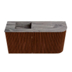 Mondiaz JOYA-DLUX 81.6cm toiletmeubel - ronding rechts kleur Ruby - Wastafel FAYE positie Links Zonder kraangat kleur Sombra. SW1425692