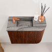 Mondiaz JOYA-DLUX 51.6cm toiletmeubel - ronding rechts kleur Ruby - Wastafel FAYE positie Links 1 kraangat kleur Sombra. SW1425681