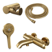 BRAUER Stripe Baddouche Thermostaatkraan SET 04 - opbouw - wandhouder - 3-standen handdouche - doucheslang - goud geborsteld PVD SW1434813