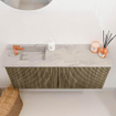 Mondiaz JOYA-DLUX 90cm toiletmeubel - kleur Dusk - Wastafel FAYE positie Links 1 kraangat kleur Glace. SW1423203