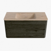 Mondiaz CIRO-DLUX Badkamermeubelset - 100x45x50cm - Solid surface wastafel Saba - 1 wasbak Midden - zonder kraangaten - 2 lades - Shadow SW1532692