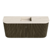 Mondiaz JOYA-DLUX 93.2cm toiletmeubel - ronding links en rechts kleur Shadow - Wastafel FAYE positie Midden Zonder kraangat kleur Meli. SW1424928