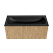 MONDIAZ KURVE 100cm Meuble salle de bain - couleur Oak - 1 tiroir - vasque BIG MEDIUM centre - sans trous de robinet - Urban SW1138405