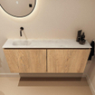 MONDIAZ TURE-DLUX Meuble toilette - 120cm - Washed Oak - EDEN - vasque Opalo - position gauche - sans trou de robinet SW1104636