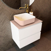 Mondiaz TOP 41 Plan sous vasque - 50x41x0.9cm - compatible comme plan de meuble - solid surface - Rosee SW1018070