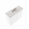 MONDIAZ TURE-DLUX Meuble toilette - 60cm - Talc - EDEN - vasque Glace - position centrale - sans trou de robinet SW1103085