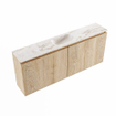 MONDIAZ TURE-DLUX Meuble toilette - 120cm - Washed Oak - EDEN - vasque Frappe - position centrale - 1 trou de robinet SW1103101