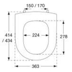 Pressalit Projecta D toiletzitting 36.3x41.4cm hartafstand 15cm zwart SW47975