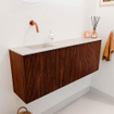 Mondiaz JOYA-DLUX 111.6cm toiletmeubel - ronding rechts kleur Ruby - Wastafel FAYE positie Links Zonder kraangat kleur Meli. SW1425394
