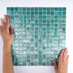 La Mosaic Factory Amsterdam carreau mosaïque - 32,2x32,2cm - carrelage mural et de sol - Carré - Verre Turquoise brillant SW654804