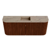 Mondiaz JOYA-DLUX Meuble de salle de bains 103.2cm - arrondis gauche et droite couleur Ruby - Vasque FAYE position Milieu 1 trou de robinet couleur Arena. SW1425318
