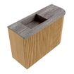 Mondiaz JOYA-DLUX Meuble de toilette 61,6cm - arrondi droit couleur Chêne - Vasque FAYE position Gauche Sans trou de robinet couleur Oza SW1424126
