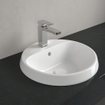 Villeroy & boch architectura lavabo à encastrer 45x45x17cm rond 1 trou pour robinet sans trou de trop-plein céramique blanche alpin brillant SW762353