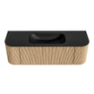 MONDIAZ KURVE 140cm Meuble salle de bain avec module 25 G et D - couleur Oak - 1 tiroir - 2 portes - vasque BIG SMALL centre - 1 trou de robinet - Urban SW1138368