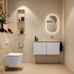 MONDIAZ TURE-DLUX Meuble toilette - 100cm - Cale - EDEN - vasque Frappe - position droite - sans trou de robinet SW1102677