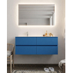 Mondiaz VICA ensemble de meuble de salle de bain - 120cm - meuble sous-vasque jeans - 4 tiroirs - lavabo cloud gauche - 1 trou de robinet - version XL 60cm haut SW1090992