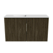 Mondiaz JOYA 70cm toiletmeubel - kleur Shadow - Wastafel FAYE positie Links 1 kraangat kleur Talc. SW1421406