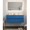 Mondiaz VICA ensemble de meuble de salle de bain - 120cm - meuble sous-vasque jeans - 4 tiroirs - lavabo moon double - 2 trous de robinet - version XL 60cm de haut SW1090965