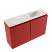 MONDIAZ TURE-DLUX Meuble toilette - 80cm - Fire - EDEN - vasque Glace - position droite - sans trou de robinet SW1103245