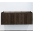 Adema Holz Ensemble de meuble - 120cm - 2 vasques en céramique Blanc - sans trous de robinet - 1 tiroir - avec armoire de toilette - Toffee (marron) SW857546
