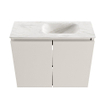 MONDIAZ TURE-DLUX Meuble toilette - 60cm - Linen - EDEN - vasque Ostra - position droite - sans trou de robinet SW1104911