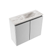 MONDIAZ TURE-DLUX Meuble toilette - 60cm - Plata - EDEN - vasque Glace - position droite - 1 trou de robinet SW1103431