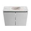 MONDIAZ TURE-DLUX Meuble toilette - 60cm - Plata - EDEN - vasque Glace - position centrale - 1 trou de robinet SW1103455