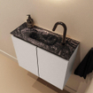 MONDIAZ TURE-DLUX Meuble toilette - 60cm - Linen - EDEN - vasque Lava - position centrale - 1 trou de robinet SW1103833