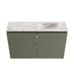 MONDIAZ TURE-DLUX Meuble toilette - 80cm - Army - EDEN - vasque Glace - position droite - 1 trou de robinet SW1103214