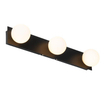 QAZQA Cederic applique murale Moderne - 48 cm - noir - IP44 - 3 lumières SW1187222